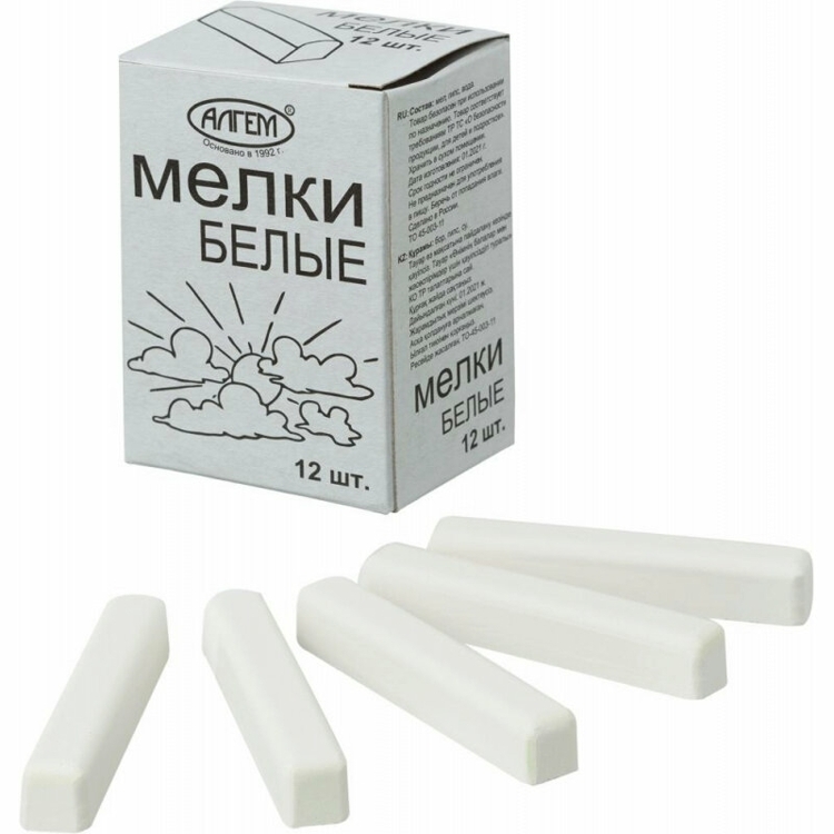 Мел школьный белый 12шт 1/7/49