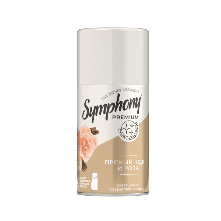 Авт. освежитель воздуха SYMPHONY PREMIUM пряный кедр и роза 250мл 1/12