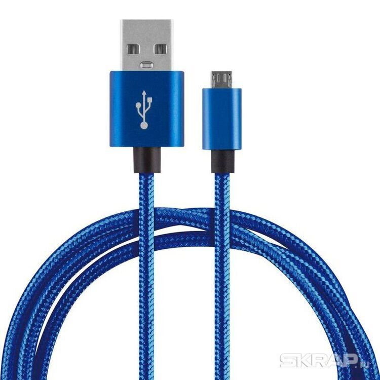 Кабель ENERGY ET-27 USB/MicroUSB, цвет - синий 104108 1/100