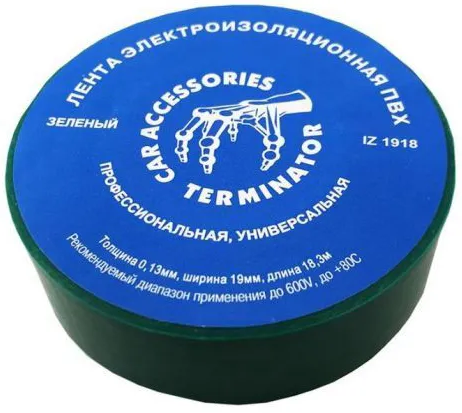 Изолента Terminator 19мм*18м*0,13мм зеленая, ПВХ IZ 1918 1/10