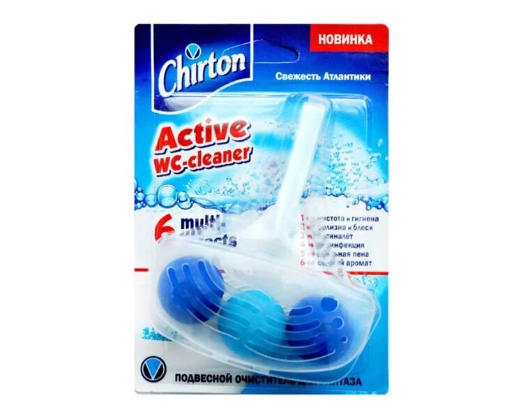 Блок д/унитаза CHIRTON Свежесть Атлантики, шарики, 45гр 1/24