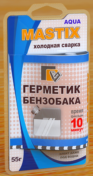 герметик бензобака MASTIX 55гр (холодная сварка) блистер, МС-0120 1/60